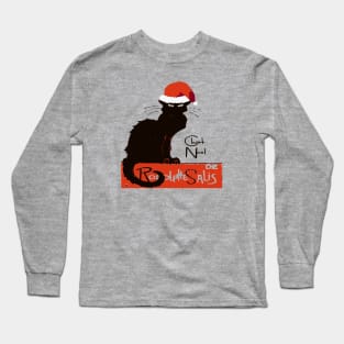 Le Chat Noel Christmas Parody Distressed Cut Out Long Sleeve T-Shirt